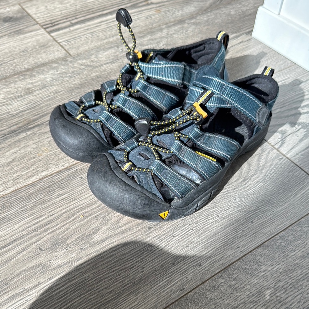Keen Black and Blue Sandals with Protective Toe Cap